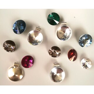 Anhnger Fassung mit Rhrchen fr 14 mm Rivoli Swarovski Stein