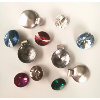 Anhnger Fassung mit Rhrchen fr 14 mm Rivoli Swarovski Stein