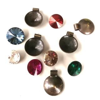 Anhnger Fassung mit Rhrchen fr 14 mm Rivoli Swarovski Stein