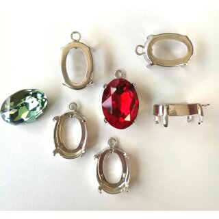 Anhnger Fassung fr 18x13 mm Oval Swarovski Stein