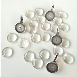 12 mm glass flatback cabochons