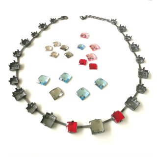 Ketten Fassung fr 8 und 10 mm Flatback No Hotfix Swarovski Kristalle