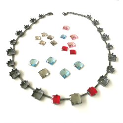 necklace setting for 8 and 10 mm Flatback No Hotfix Swarovski Crystals