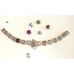 Bracelet cupchain for 8 mm Chatons and 19x11,5 mm Galactic Fancy Swarovski Crystals