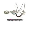 Ring Pendant Necklace with coloured crystal border