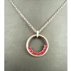 Ring Pendant Necklace with coloured crystal border