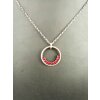 Ring Pendant Necklace with coloured crystal border