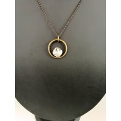 Ring Pendant Necklace with Cushion Square Swarovski Crystal