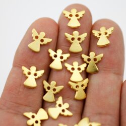 30 angel charms connector, Guardian Angel Connector for macrame bracelet, guardian angel - Matte Gold