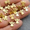 30 angel charms connector, Guardian Angel Connector for macrame bracelet, guardian angel - Matte Gold