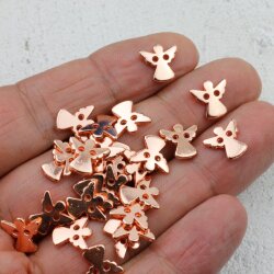 30 angel charms connector, Guardian Angel Connector for macrame bracelet, guardian angel - Rose Gold