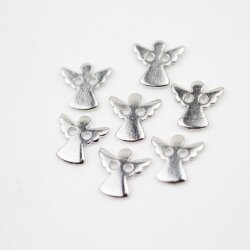 30 angel charms connector, Guardian Angel Connector for macrame bracelet, guardian angel - Rhodium