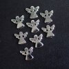 30 angel charms connector, Guardian Angel Connector for macrame bracelet, guardian angel - Rhodium