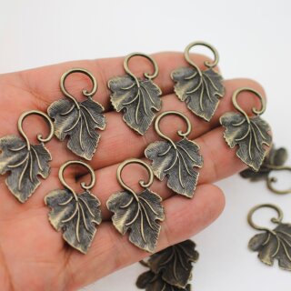 10 Blatt Charms, Anhnger, MetallCharms, Anhnger Blatt, Altmessing