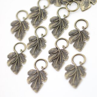 10 Blatt Charms, Anhnger, MetallCharms, Anhnger Blatt, Altmessing