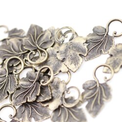 10 Leaf charms, Antique Bronze Artisan Pendant, Leaf Pendant