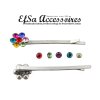 Barrette, hairslide setting for 4 mm Chatons Swarovski Crystals