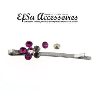 Haarspangen Fassung fr 4 mm Chatons Swarovski Kristalle