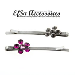 Barrette, hairslide setting for 4 mm Chatons Swarovski...