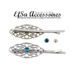 Filigree Barrette, hairslide setting for 4 mm Chatons...