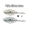 Filigree Barrette, hairslide setting for 4 mm Chatons Swarovski Crystals