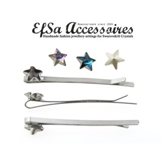 Haarspangen Fassung fr 10 mm Star Stern Swarovski Kristalle