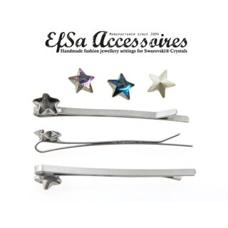 Barrette, hairslide setting for 10 mm Star Swarovski Crystals