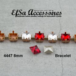 1 meter Bracelet setting for 8 mm Chessboard Swarovski Crystals