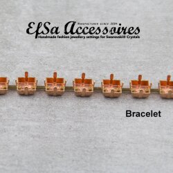 1 meter Bracelet setting for 8 mm Chessboard Swarovski Crystals