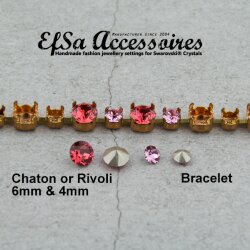 1 Meter Bracelet empty cupchain for 4 and 6 mm Chatons...