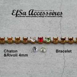 1 Meter Armband Fassung für 4 mm Chatons Swarovski Kristalle