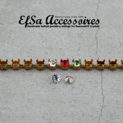 1 meter Bracelet empty cupchain for 4 mm Chatons Swarovski Crystals