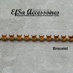 1 meter Bracelet empty cupchain for 4 mm Chatons Swarovski Crystals