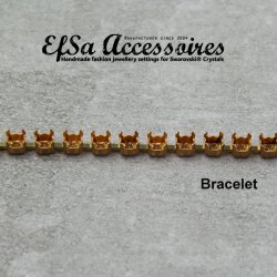 1 Meter Armband Fassung für 4 mm Chatons Swarovski Kristalle