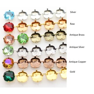1 m empty cupchain necklace for 12 mm Cushion Square...