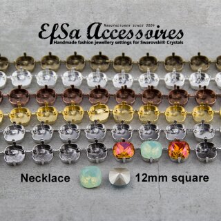 1 m Ketten Fassung fr 12 mm Cushion Square Swarovski Kristalle