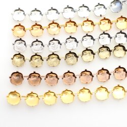 50 cm Kesselketten Ketten Fassung für 12 mm Cushion Square Swarovski Kristalle