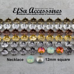 1 m empty cupchain necklace for 12 mm Cushion Square...