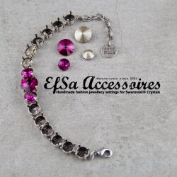 Armband Fassung für 8 und 12 mm Chatons und Rivoli Swarovski Kristalle