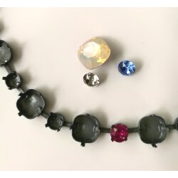 Armband Fassung für 6 und 10 mm Chatons, Cushion Square Swarovski Kristalle