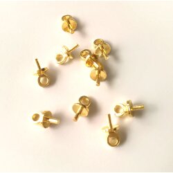 10 pcs. Bail connectors, pearl findings Gold Brass