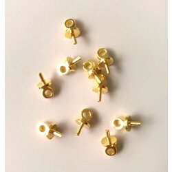10 pcs. Bail connectors, pearl findings Gold Brass