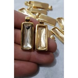 1 Fassung für Swarovski 4547 Baguette 24x8 mm, Gold