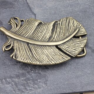 Antique Brass Belt buckle Feather