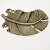 Antique Brass Belt buckle Feather
