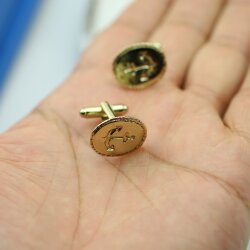 1 Nautical Anchor Cufflinks, light gold