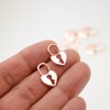 10 Heart lock Charms Pendant Rose Gold