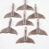 10 Whale Tail Charms Pendant, Antique Copper