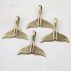 10 Whale Tail Charms Pendant, Antique Bronze