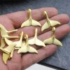 10 Whale Tail Charms Pendant, Matte Gold